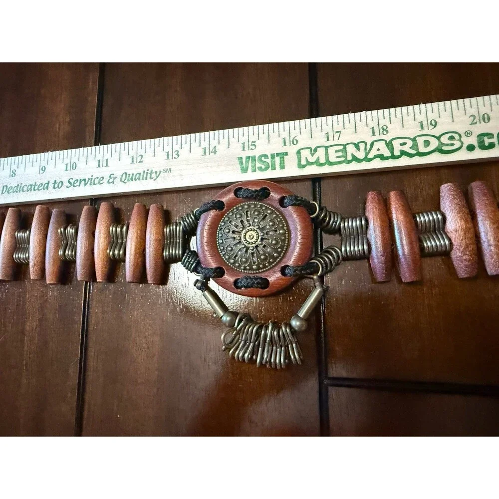 🔥Vintage Chunky Belt Boho Bohemian Wooden Cowgirl Southwestern Artisan Aztec